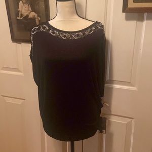JENNIFER LOPEZ NWT Size XS 100% Rayon Embellished Top